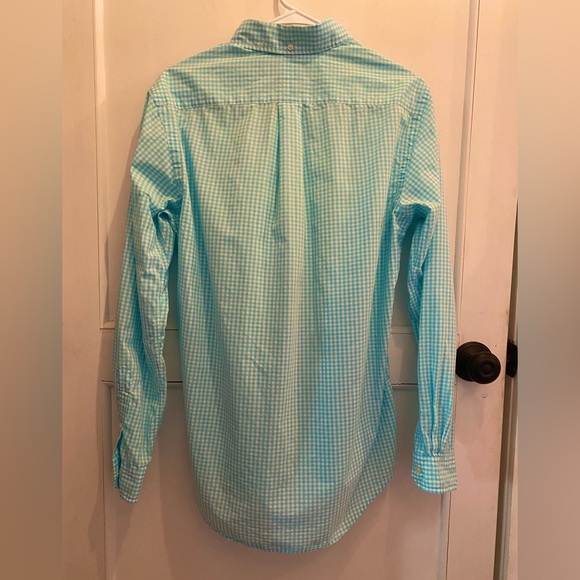 Ralph Lauren Men's Aqua Checkered Button-Down Shirt - Picture 2 of 4